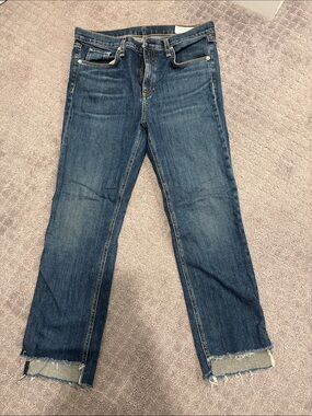 Rag & Bone Women's Straight-Leg Jeans in Dark Blue
